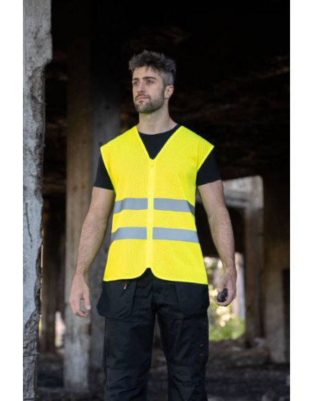 Vestă de siguranță cu plasă de înaltă vizibilitate